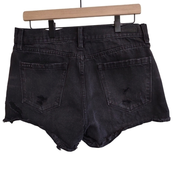 Blank NYC Black Distressed Denim Cutoff Shorts Size 29 - Picture 3 of 4